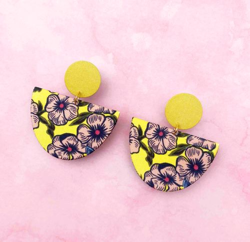 Half Moon Dangle Stud Earrings