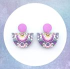 Half Moon Dangle Stud Earrings