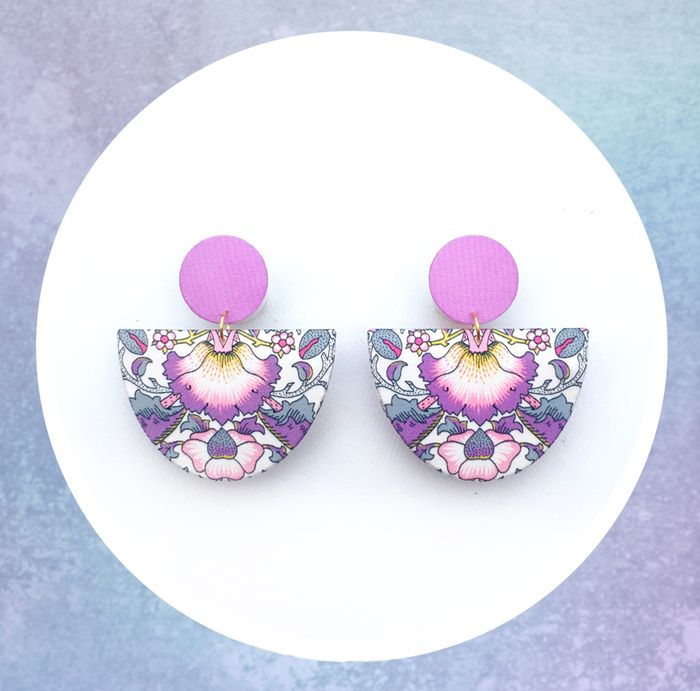 Half Moon Dangle Stud Earrings