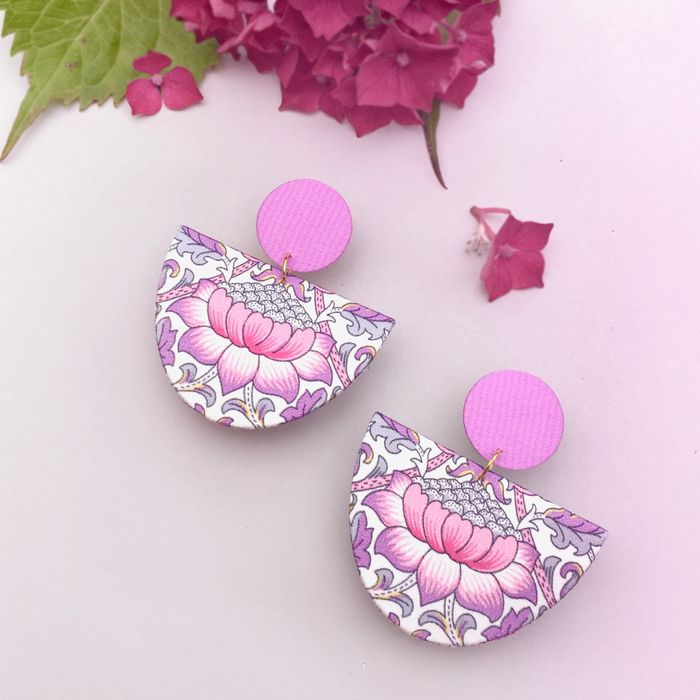 Half Moon Dangle Stud Earrings