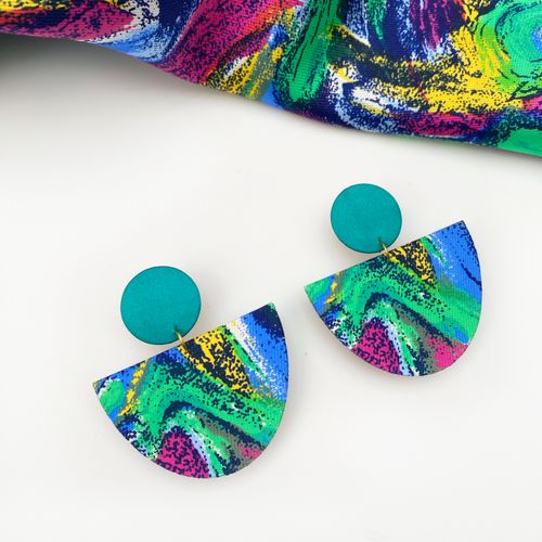 Half Moon Dangle Stud Earrings