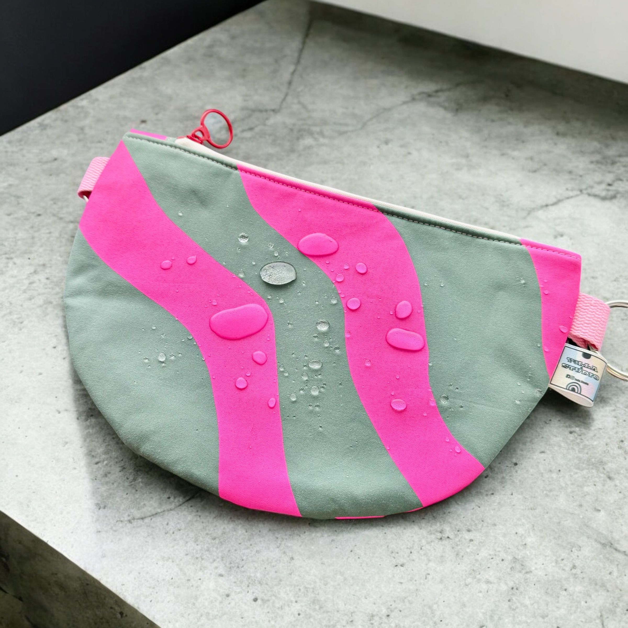 Screen printed half moon crossbody bags