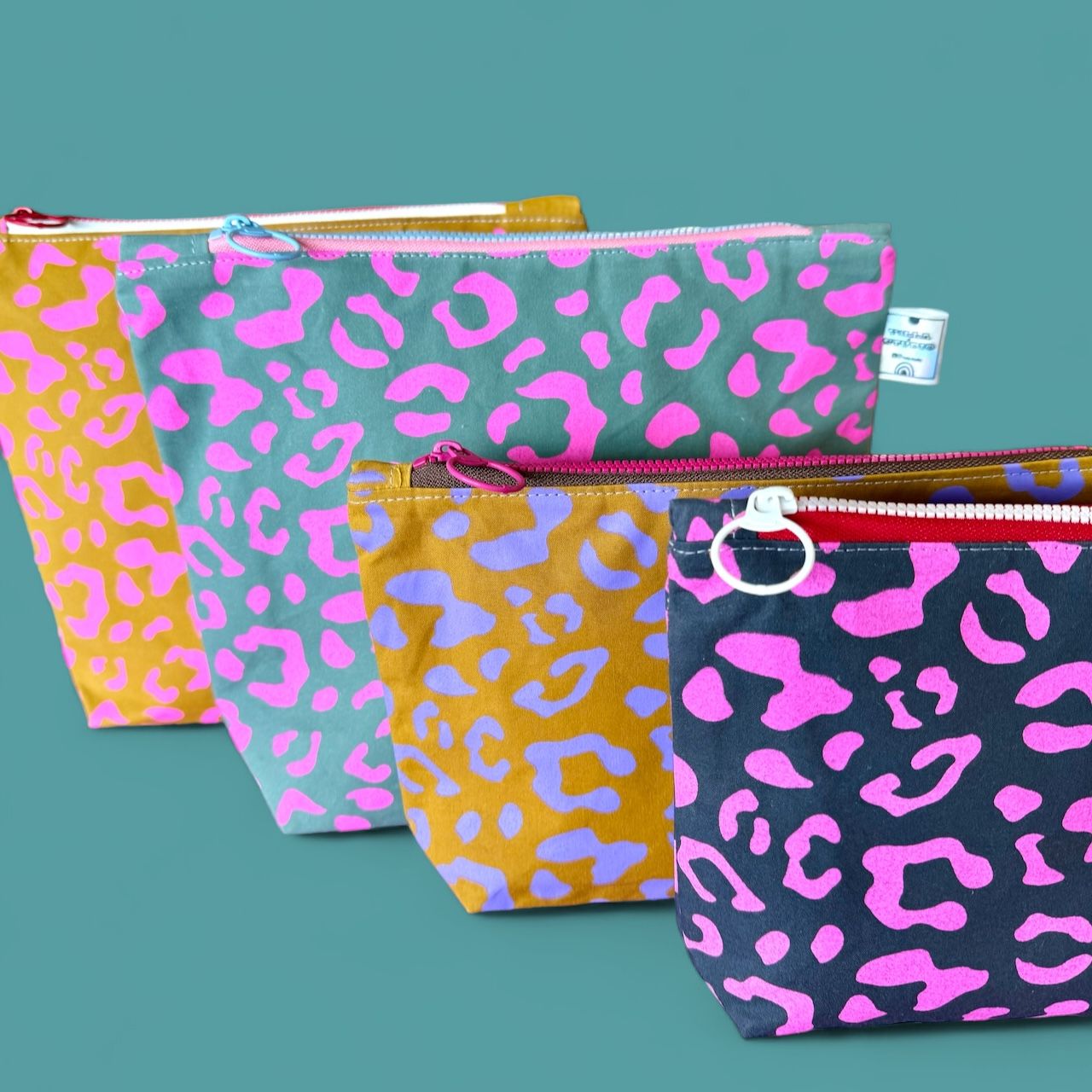 Screen printed cosmetic bags