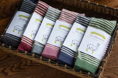 Ladies Alpaca Stripey Socks