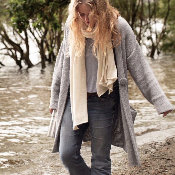 Alpaca Rib Knit Cardigan