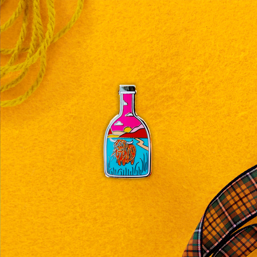 Highland Cow Enamel Pin
