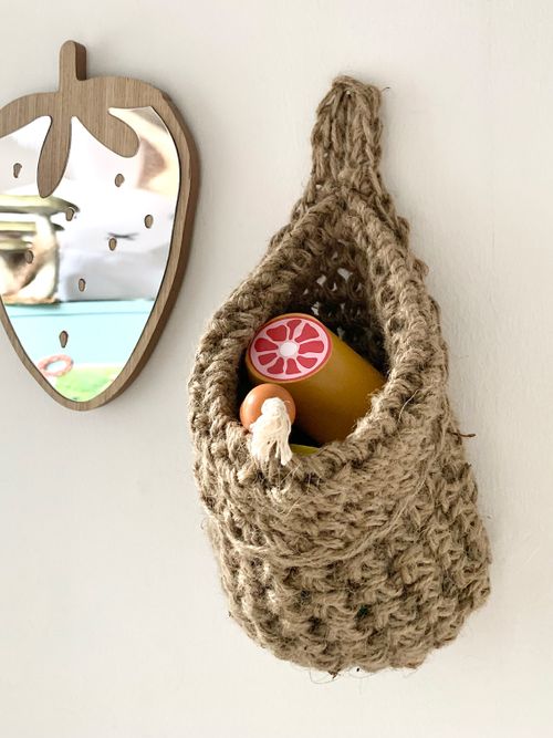 Jute Hanging Storage Basket (Small)