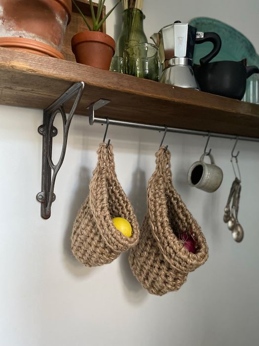 Jute Hanging Storage Basket (Large)