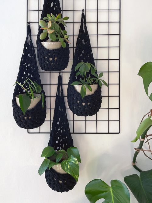 Black Cotton Plant Basket