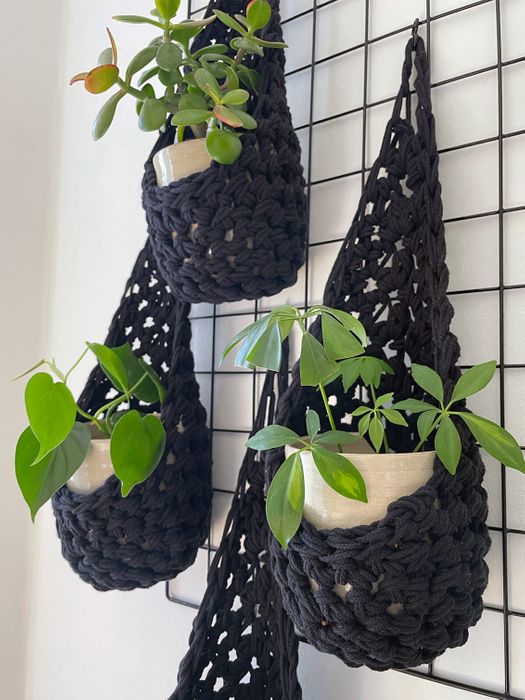 Black Cotton Plant Basket