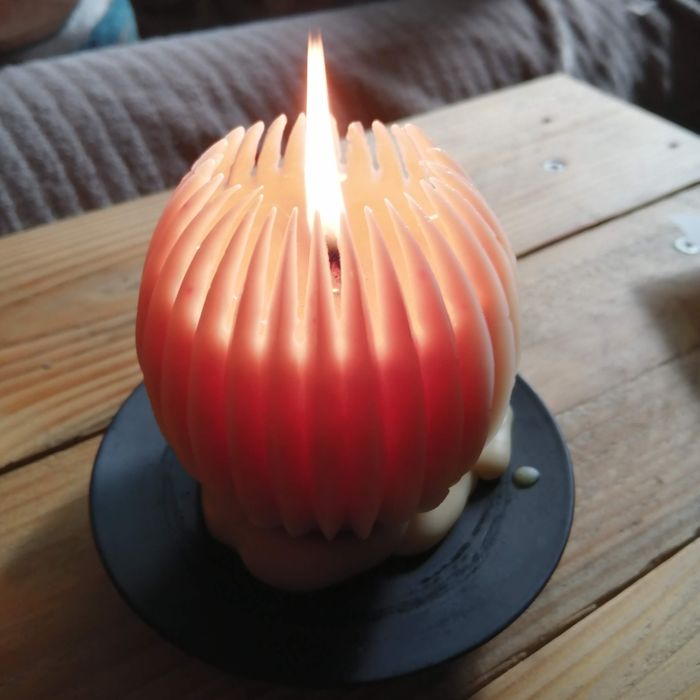 Segemented Sphere pure beeswax candle