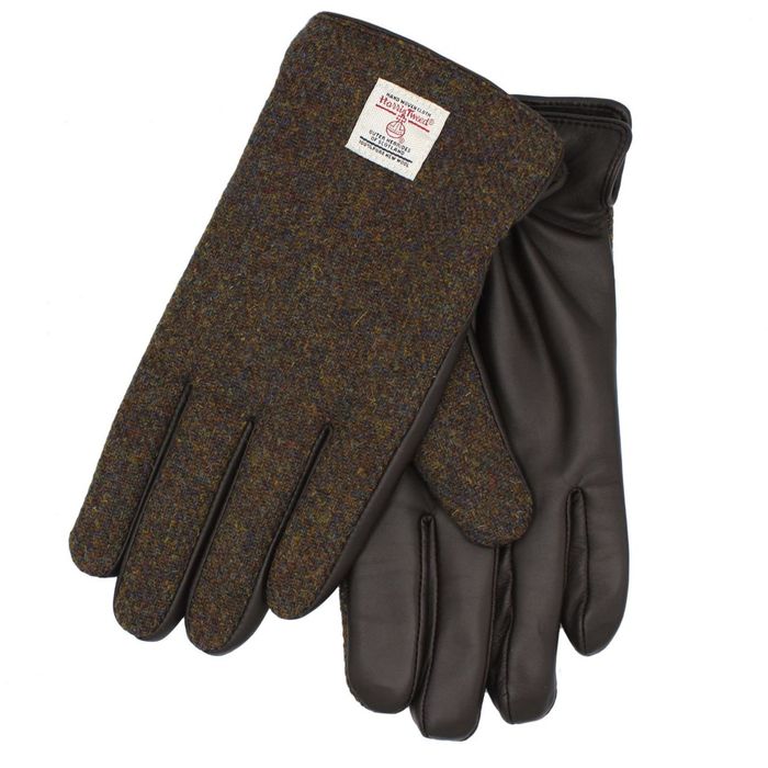 Grant Mens Harris Tweed & Leather Gloves