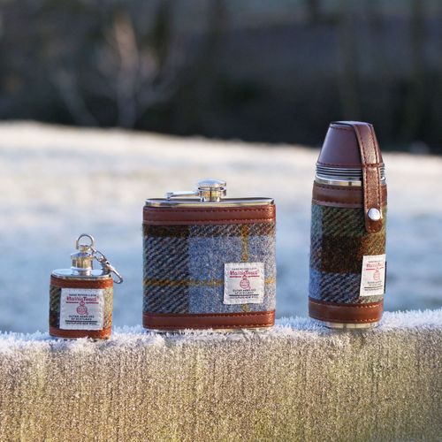 Harris Tweed Hip Flasks