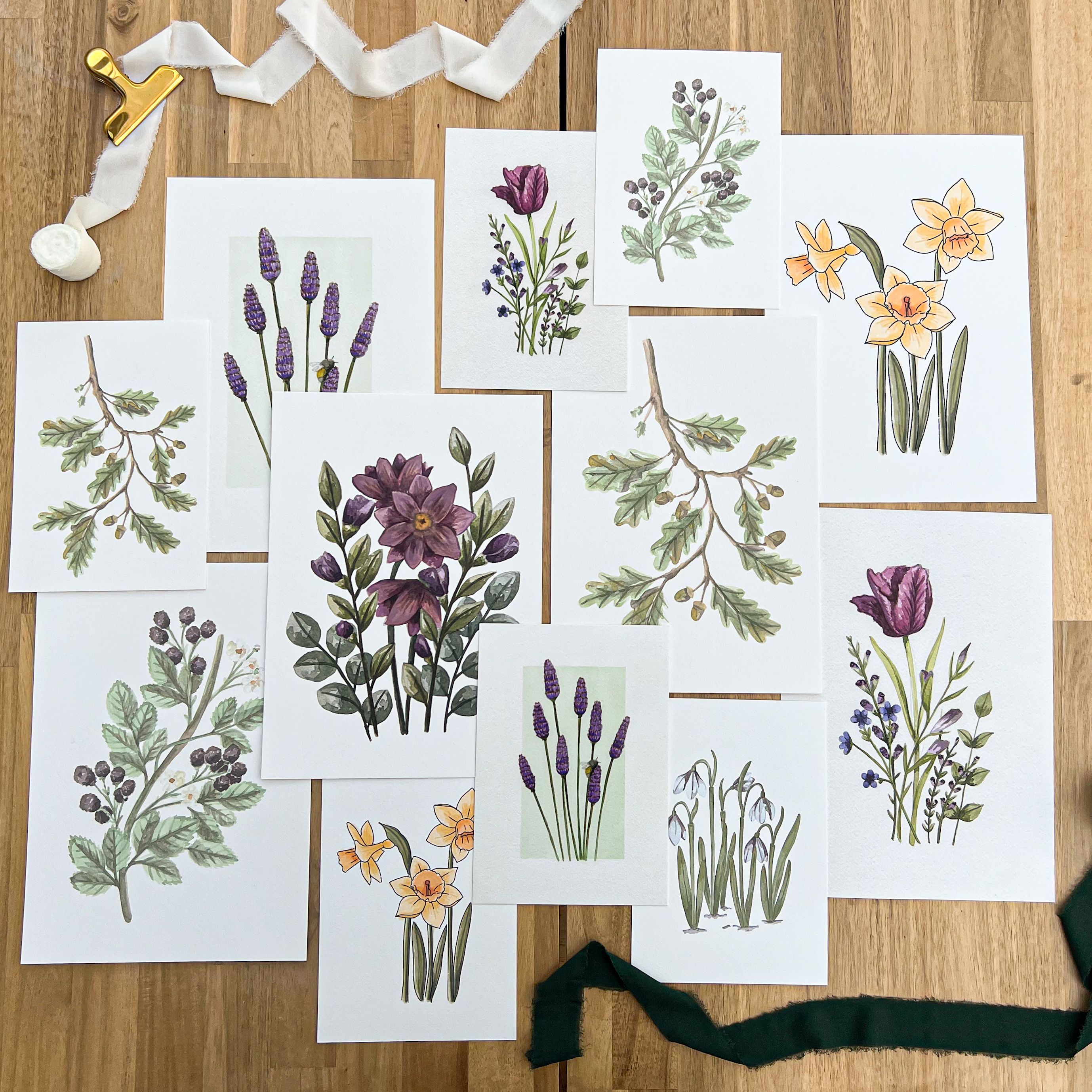 Daffodil Bunch Mini Art Print A5