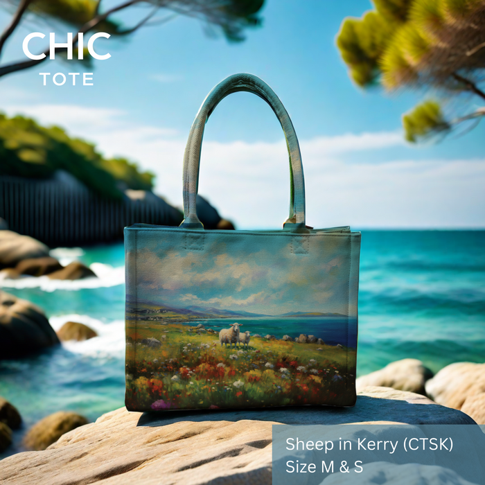 Artistic Tote Bags | Pouch Travel Bags | Irish-Designed | Sheep in Kerry