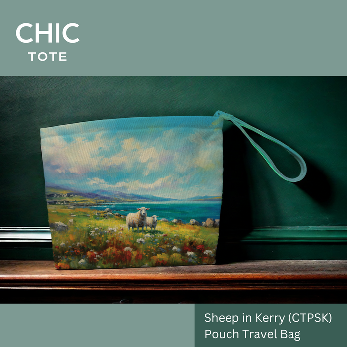 Artistic Tote Bags | Pouch Travel Bags | Irish-Designed | Sheep in Kerry