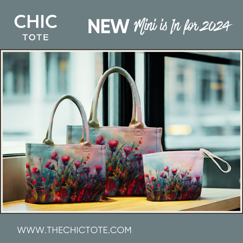Artistic Tote Bags | Pouch Travel Bags | Irish-Designed | Thistle Flower