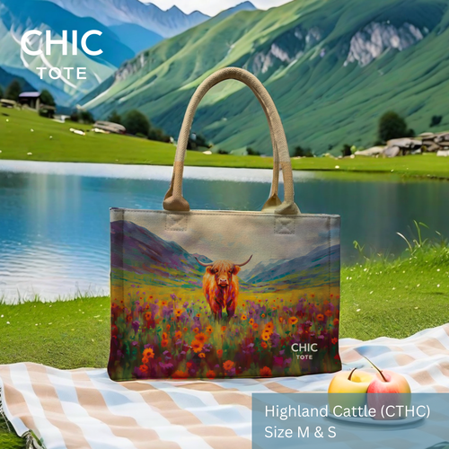 Artistic Tote Bags | Pouch Travel Bags | Irish-Designed | Highland Cattle