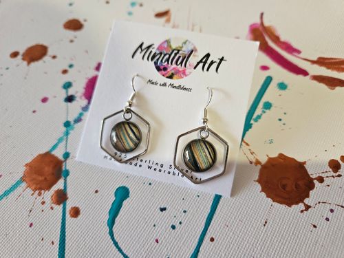 12mm Hexagon Earrings