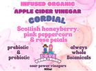 Scottish honeyberry, pink peppercorn & rose petals infused vinegar