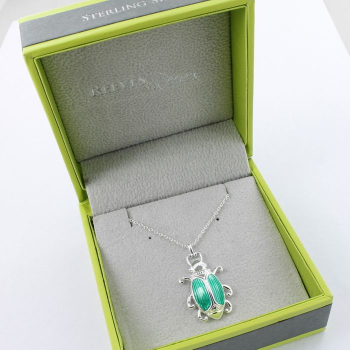 Green Queen Beetle Necklace