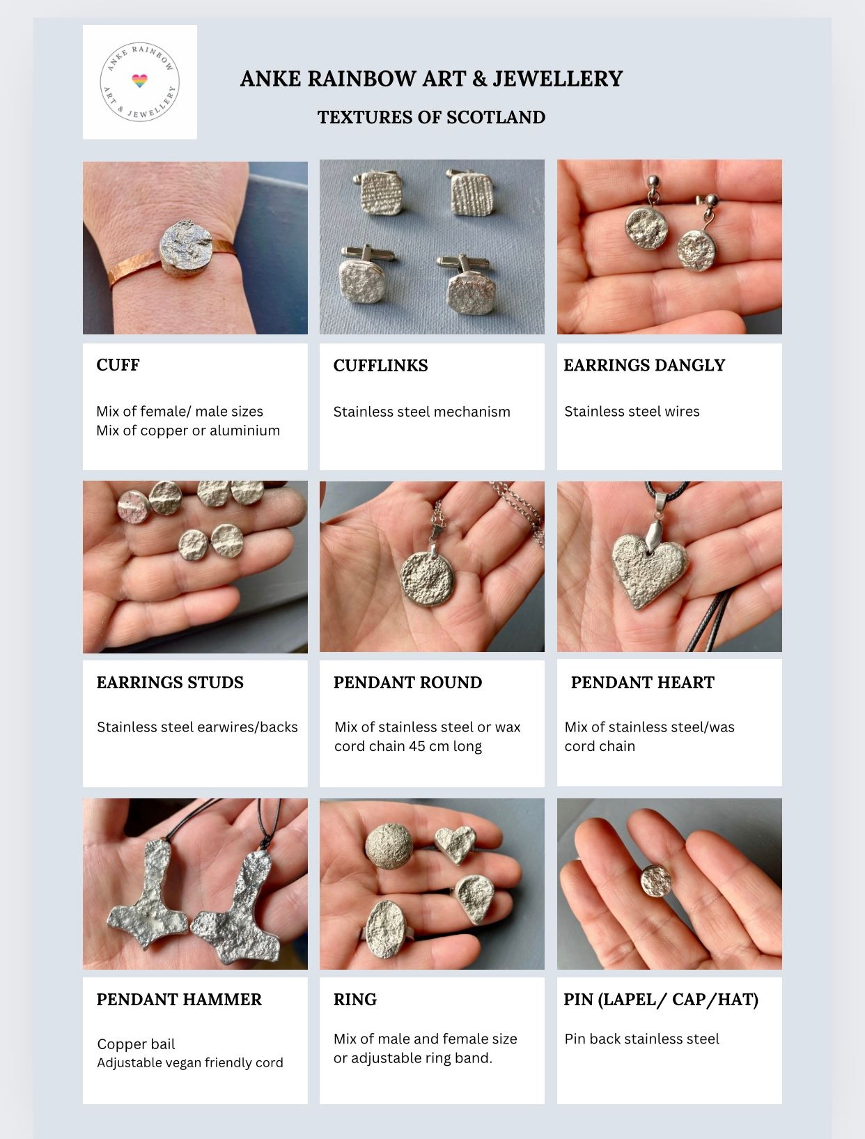 Textures of Scotland - jewellery
