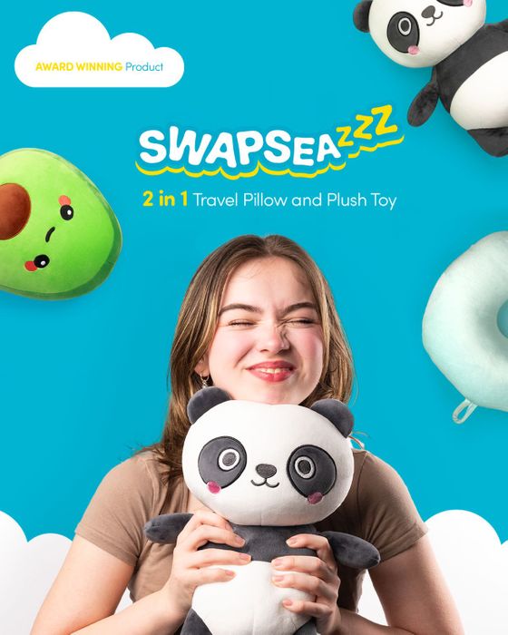 Swapseazzz 2-in-1 Plush Travel Pillow & Toy