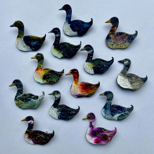 Bird Brooches - Swans, Geese, Heron, Ducks
