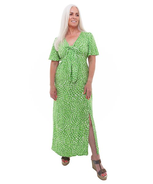 Mosaic Print Bust Tie Dress