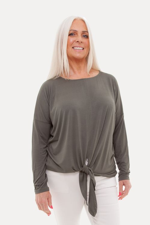 Bamboo Jersey Tie Front Top