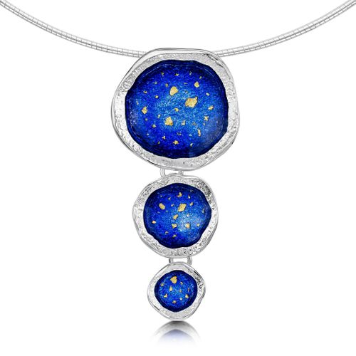 Lunar Universe Drop Necklace in Midnight Gold Enamel