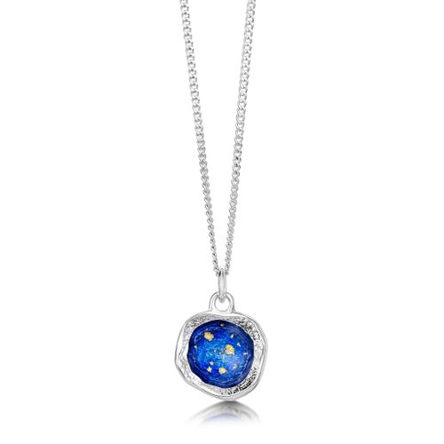 Lunar Universe Small Pendant Necklace in Midnight Gold Enamel