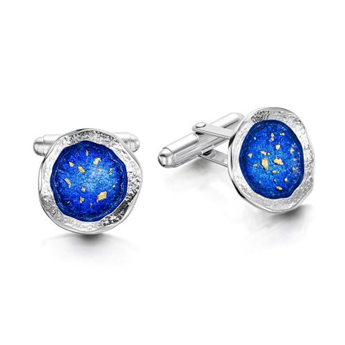 Lunar Universe Cufflinks in Midnight Gold Enamel