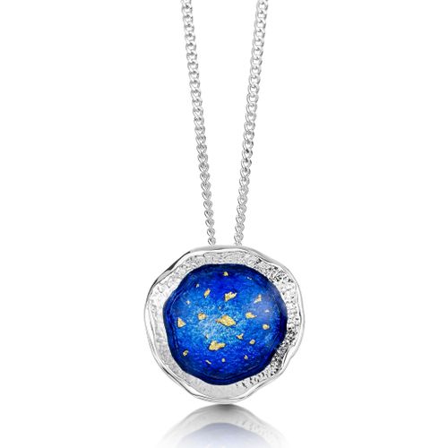 Lunar Universe Pendant Necklace in Midnight Gold Enamel