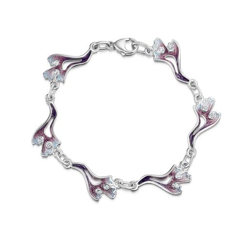 Sea Moss 6-link Cubic Zirconia Bracelet in Sea Pink Enamel
