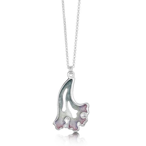 Sea Moss Moonstone & CZ Pendant in Mill Sands Enamel