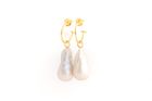Large Gold Baroque Pearl Hoop Earrings