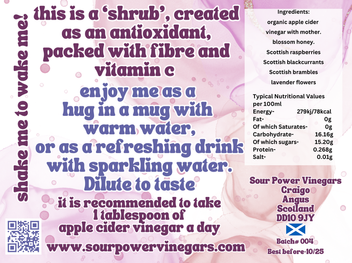 . Scottish hedgerow and lavender infused vinegar