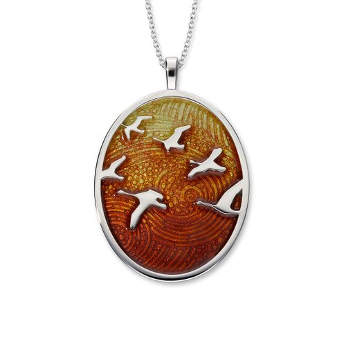 Orange Enamel Necklace