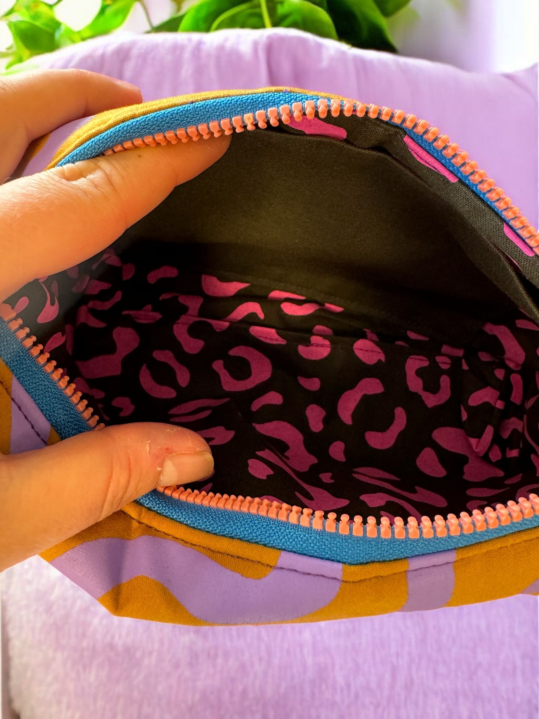 Screen printed boxy pouches