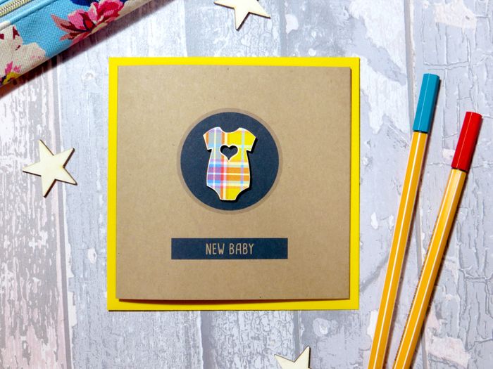 New Printed Tartan Cards with Wooden Shapes
