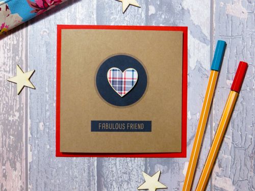 New Printed Tartan Cards with Wooden Shapes