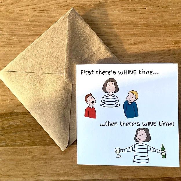 Whine Time/Wine Time Greeting Card