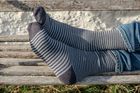 Mens Charcoal Alpaca Stripe Socks