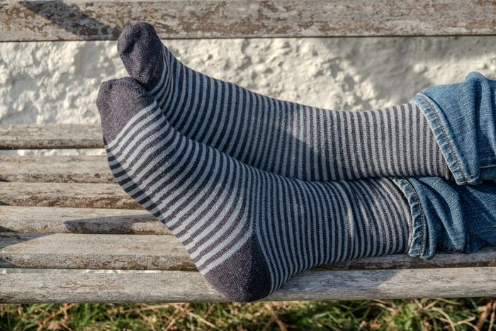 Mens Charcoal Alpaca Stripe Socks