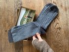 Mens Charcoal Alpaca Stripe Socks