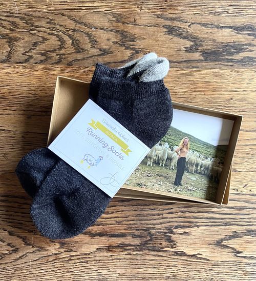 Mens Charcoal Alpaca Running Socks