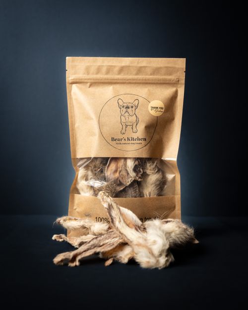 100% Natural Rabbit Ears with Hair