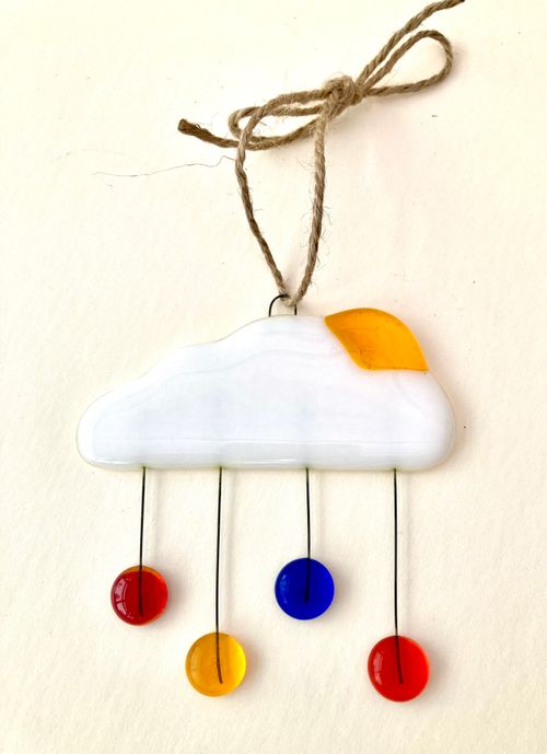 Fused Glass Raindrop Cloud