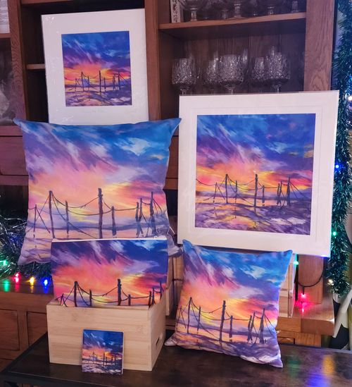 Fishing Poles Sunset Collection